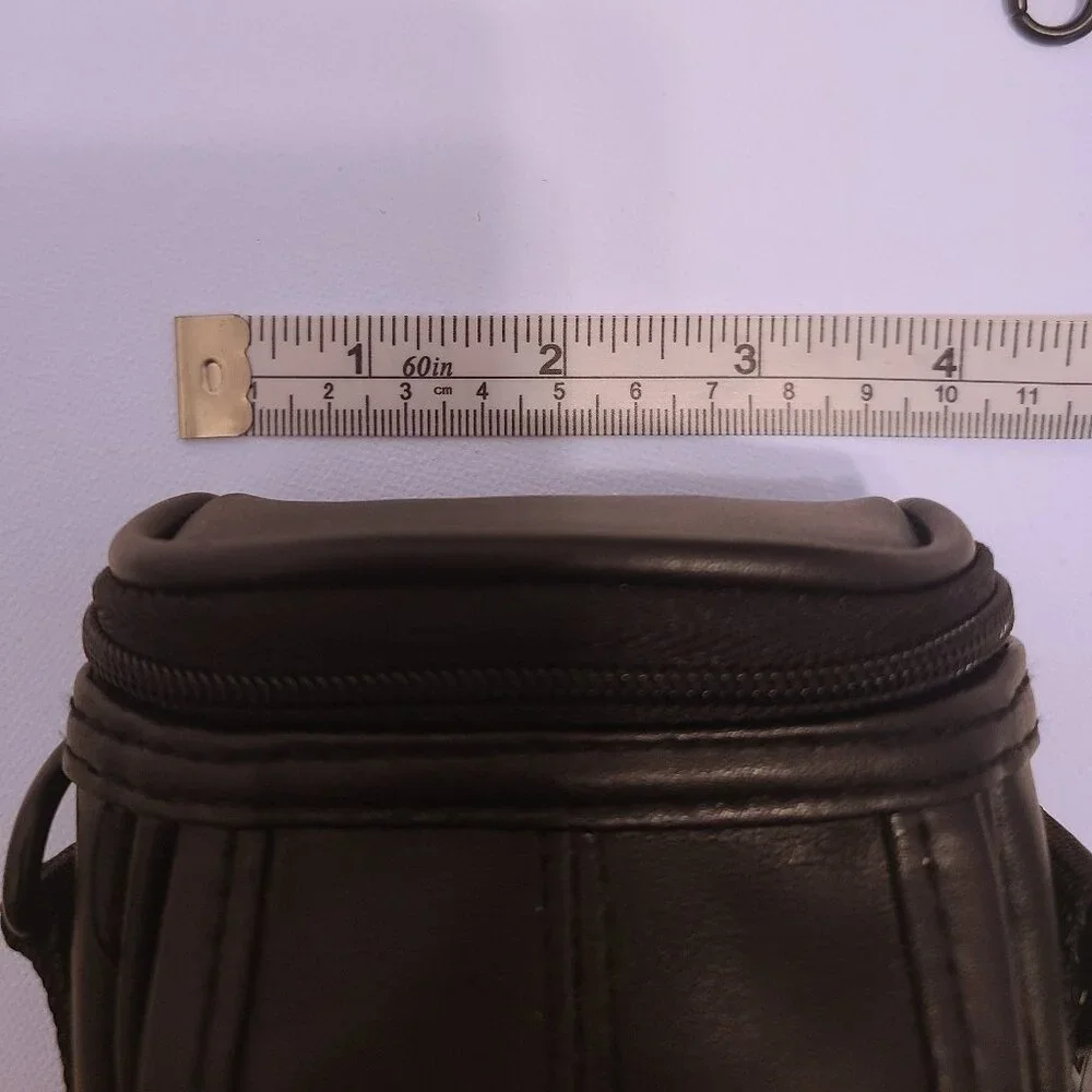 Icon Black Faux Leather Vintage Digital Camera Pouch - Picture 12 of 15